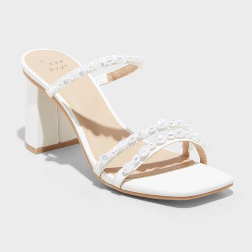 Pearl white heels